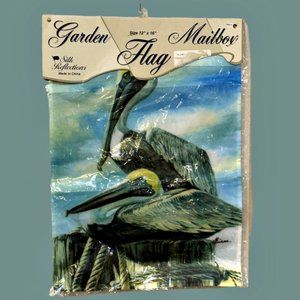 Pelicans by Artist Mary Erickson Garden / Mailbox Flag 12" x 16" Coastal Decor